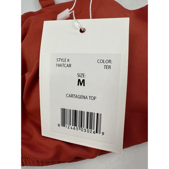 Andie The Last Splash Cartagena Bandeau Top Women’s sz M In Terracotta - Picture 5 of 7